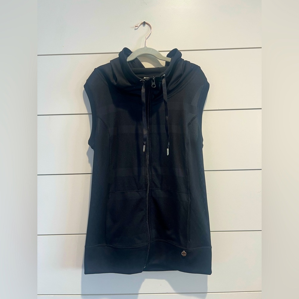 Lorna Jane Black Vest Zip Hoodie XS